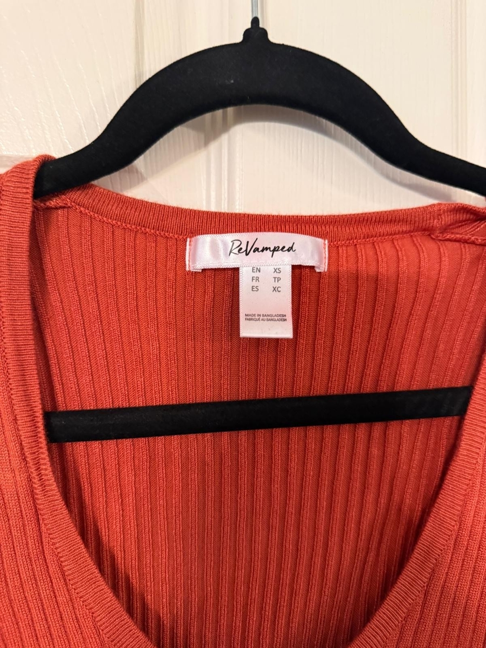 Revamped Ribbed Button Tank Mini Dress in Rust - Picture 3 of 3